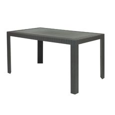 ARETA Table de jardin 140x80x72cm résine gris anthracite URANO 
