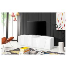 Meuble TV 4 portes L160cm PESCARA (Blanc)