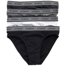 Athena Lot de 4 slips homme Eco Pack (Blanc / Noir / Gris anthracite)