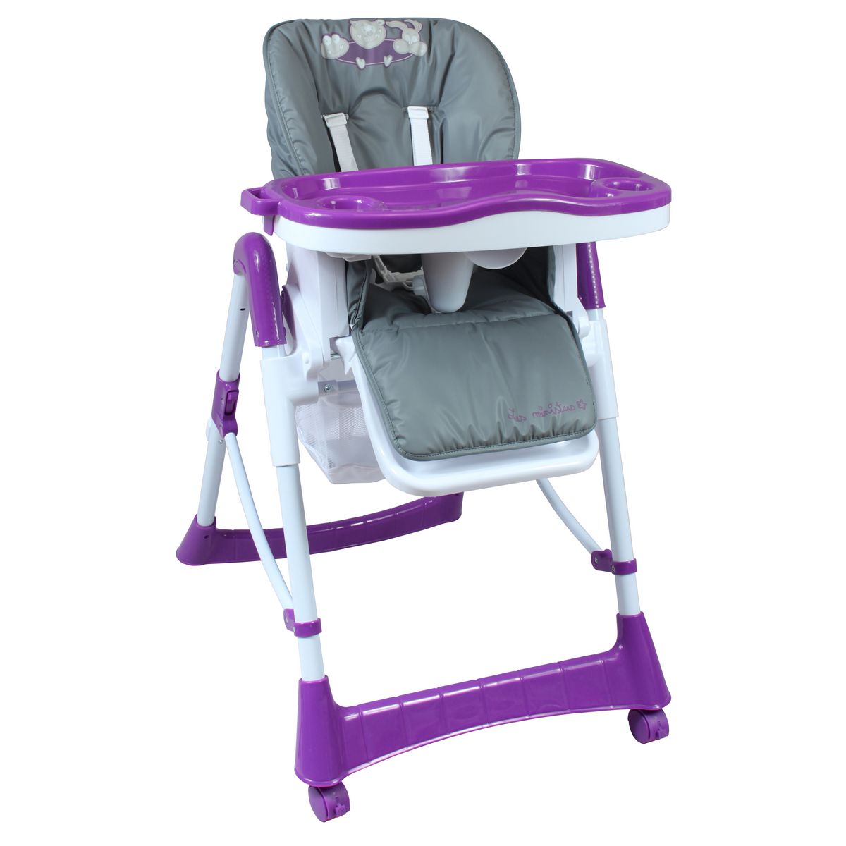 Bambisol Chaise Haute Bebe Violet Gris Les Ministars Pas Cher A Prix Auchan