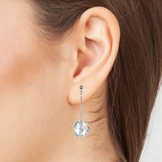 Boucles d'oreilles argentée SC Crystal ornées de Cristaux scintillants