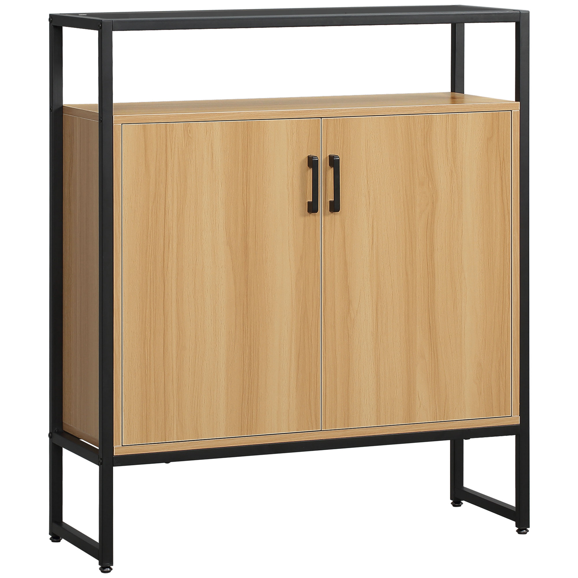 HOMCOM Buffet meuble de rangement avec 2 tiroirs, 2 portes