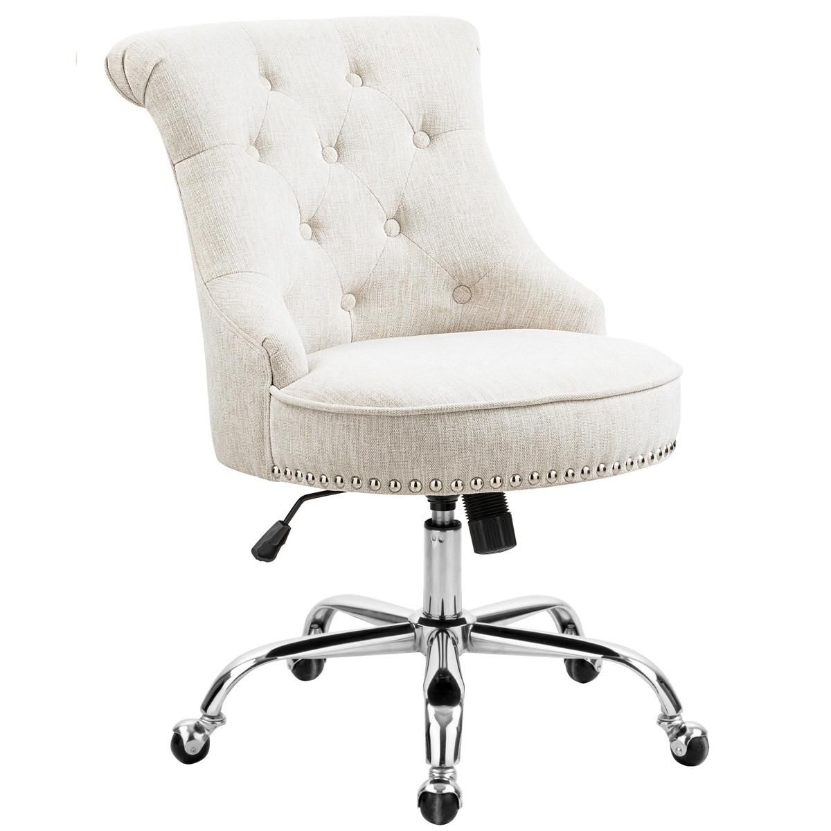 URBAN MEUBLE Chaise de bureau scandinave blanc pivotant réglable hauteur  d'assise pas cher 