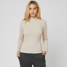 IN EXTENSO Pull col cheminée beige femme (Beige)