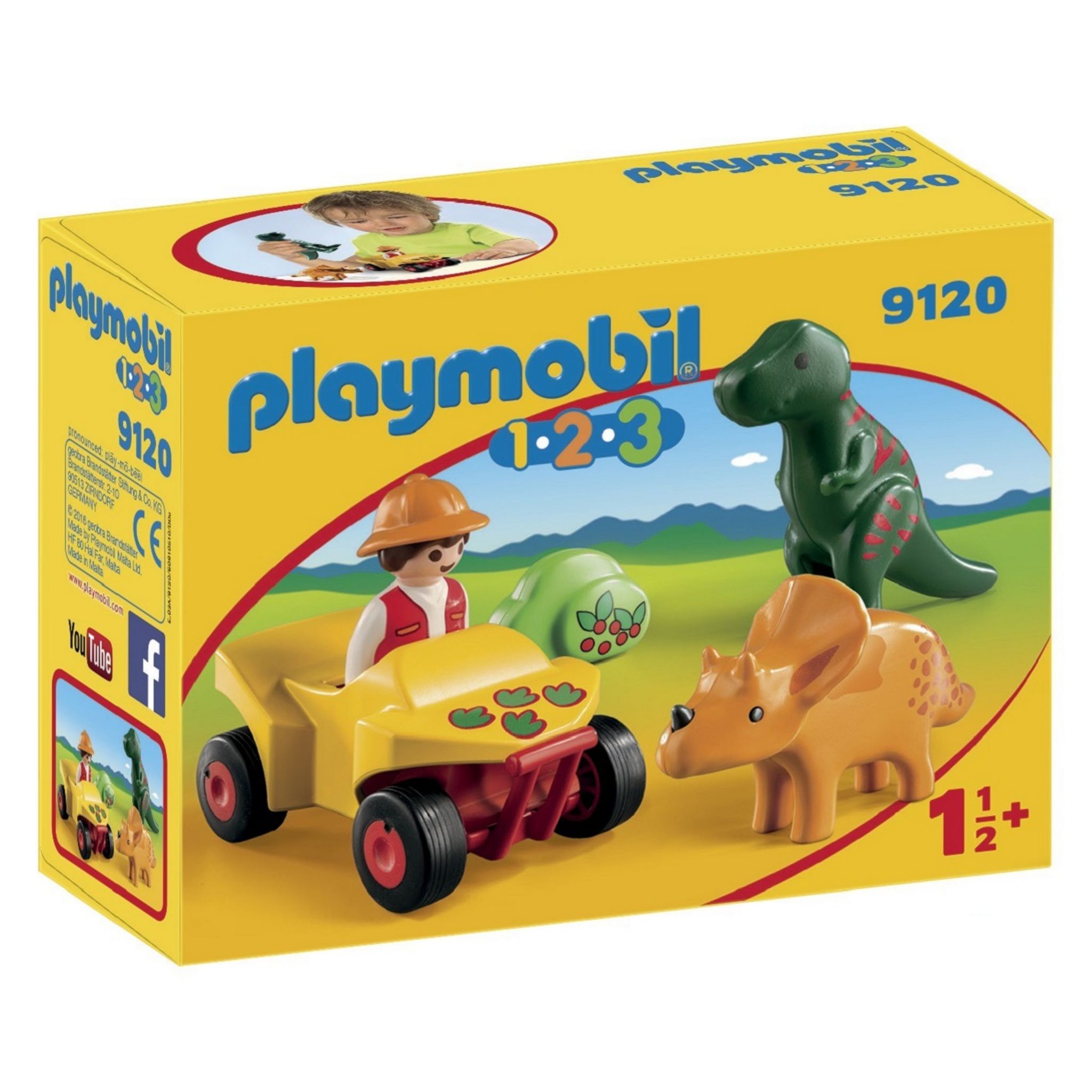 PLAYMOBIL 9120 - 1.2.3 - Explorateur et dinosaures pas cher 