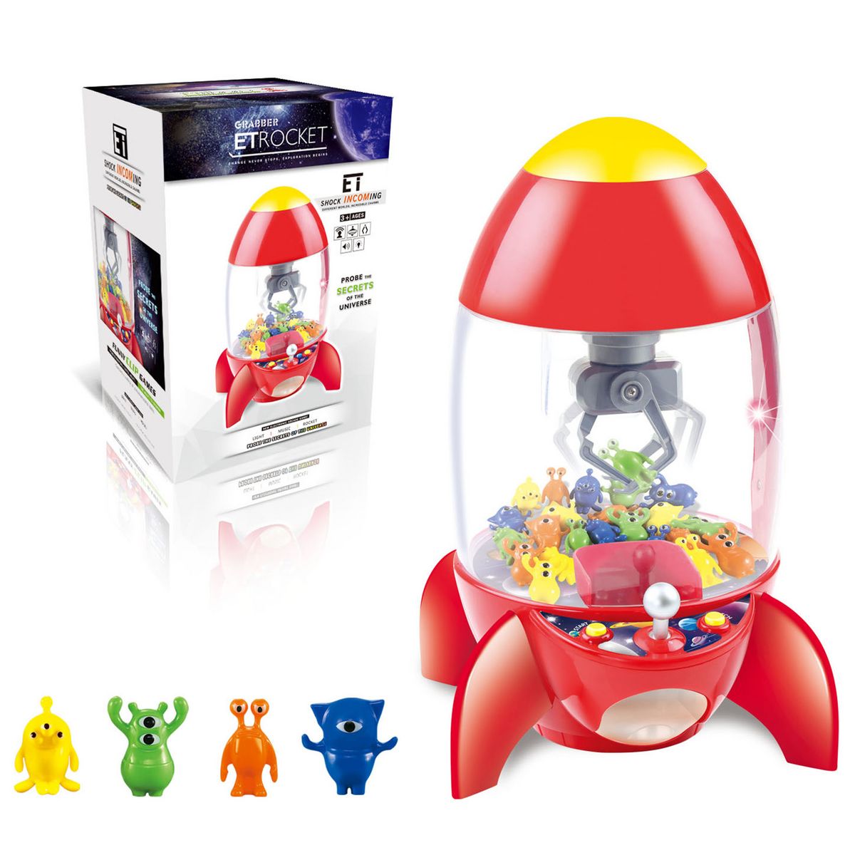 Machine A Pince Fete Foraine Prix HOMCOM Candy Grabber fusée - machine attrape à bonbons - machine à pince -  jeu de griffe - 8 figurines incluses - fête foraine anniversaire - effets  lumineux & sonores pas cher - Auchan.fr
