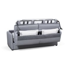 Canapé convertible 140 cm  système couchage express 3 places en tissu Gris clair ALICE  (Gris clair)