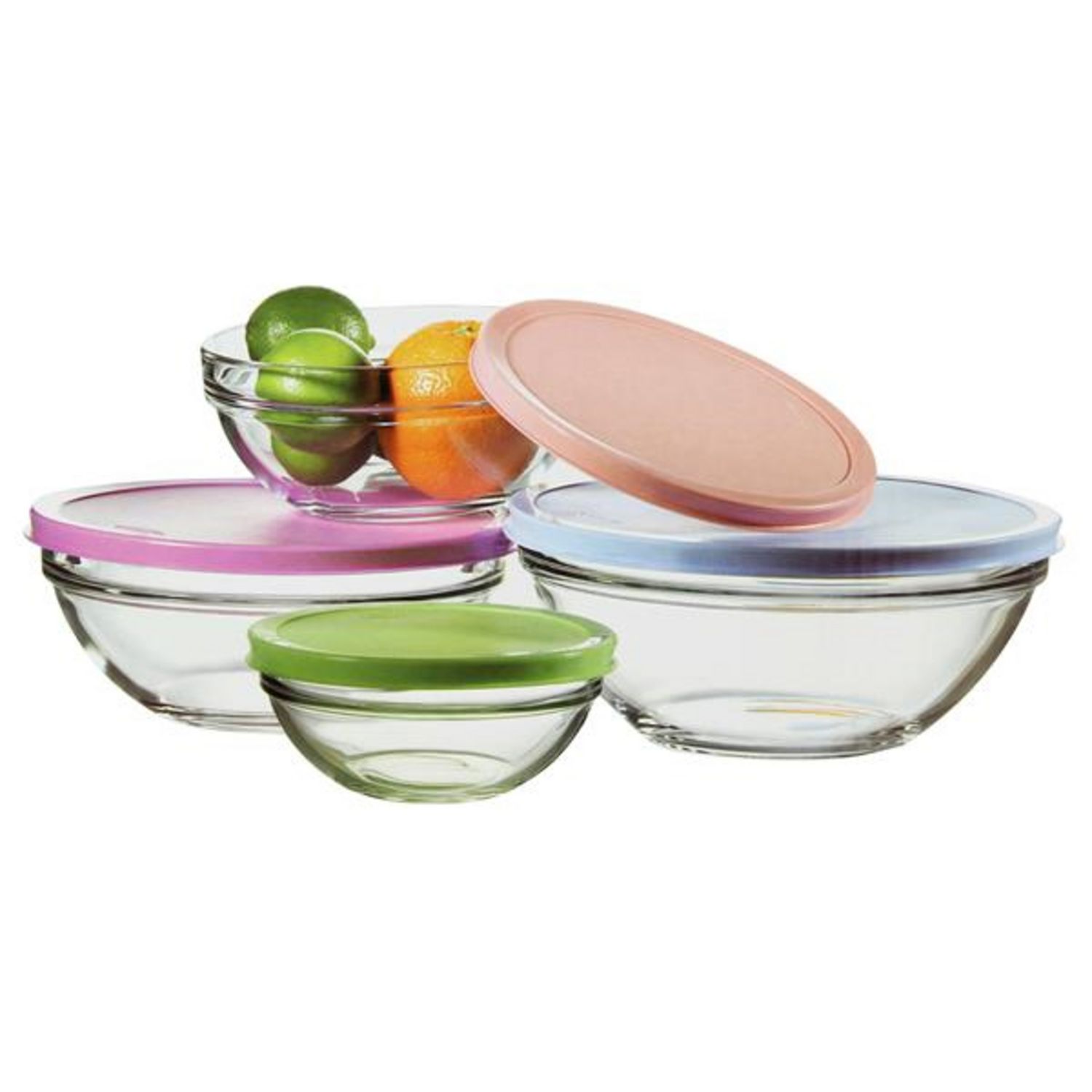 Lot de 4 bols avec couvercle saladiers cuisine empilables en plastique - 4  tailles - Cdiscount Maison