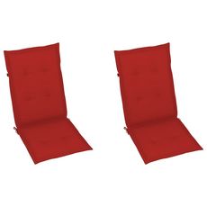 Coussin de chaise de jardin 2 pcs Rouge 120 x 50 x 3 cm