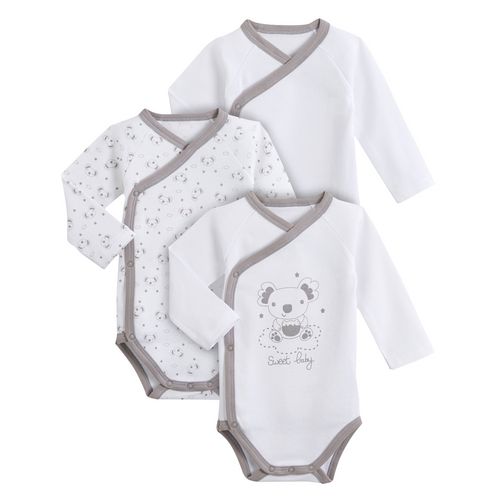 Lot de 2 bodies bébé manches longues ouverture croisée Luna