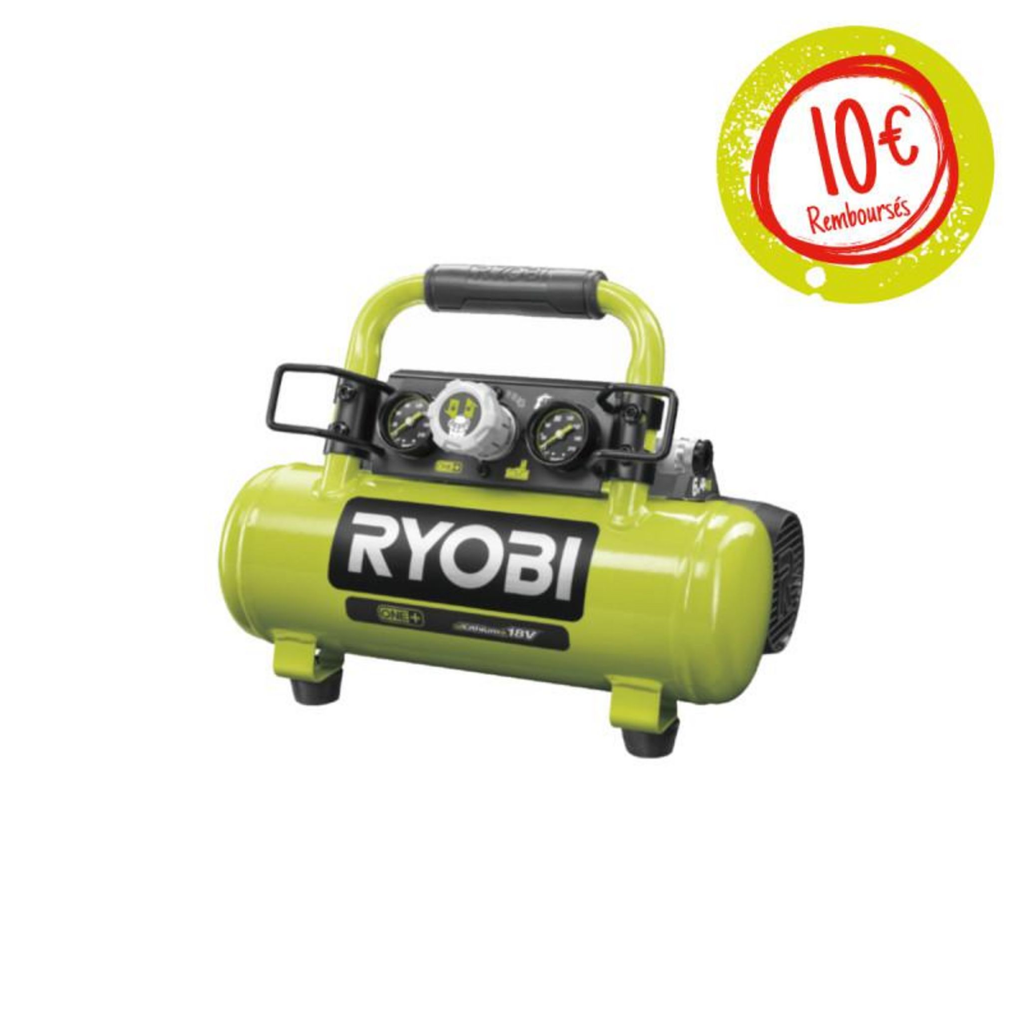Pack RYOBI gonfleur compresseur 18V R18MI-0 - 1 batterie 5.0Ah - 1 chargeur  rapide RC18120-150 - Espace Bricolage