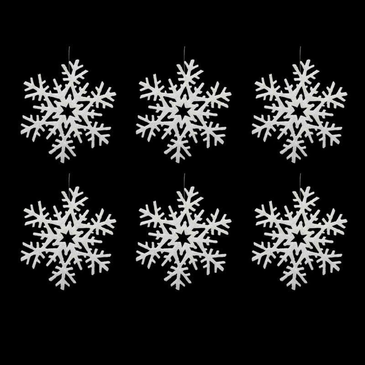 Paris Prix Décoration de Noël 6 Flocons  Polaire  20cm Blanc