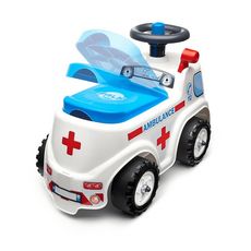 FALQUET Porteur ambulance avec assise ouvrante et volant directionnel avec klaxon