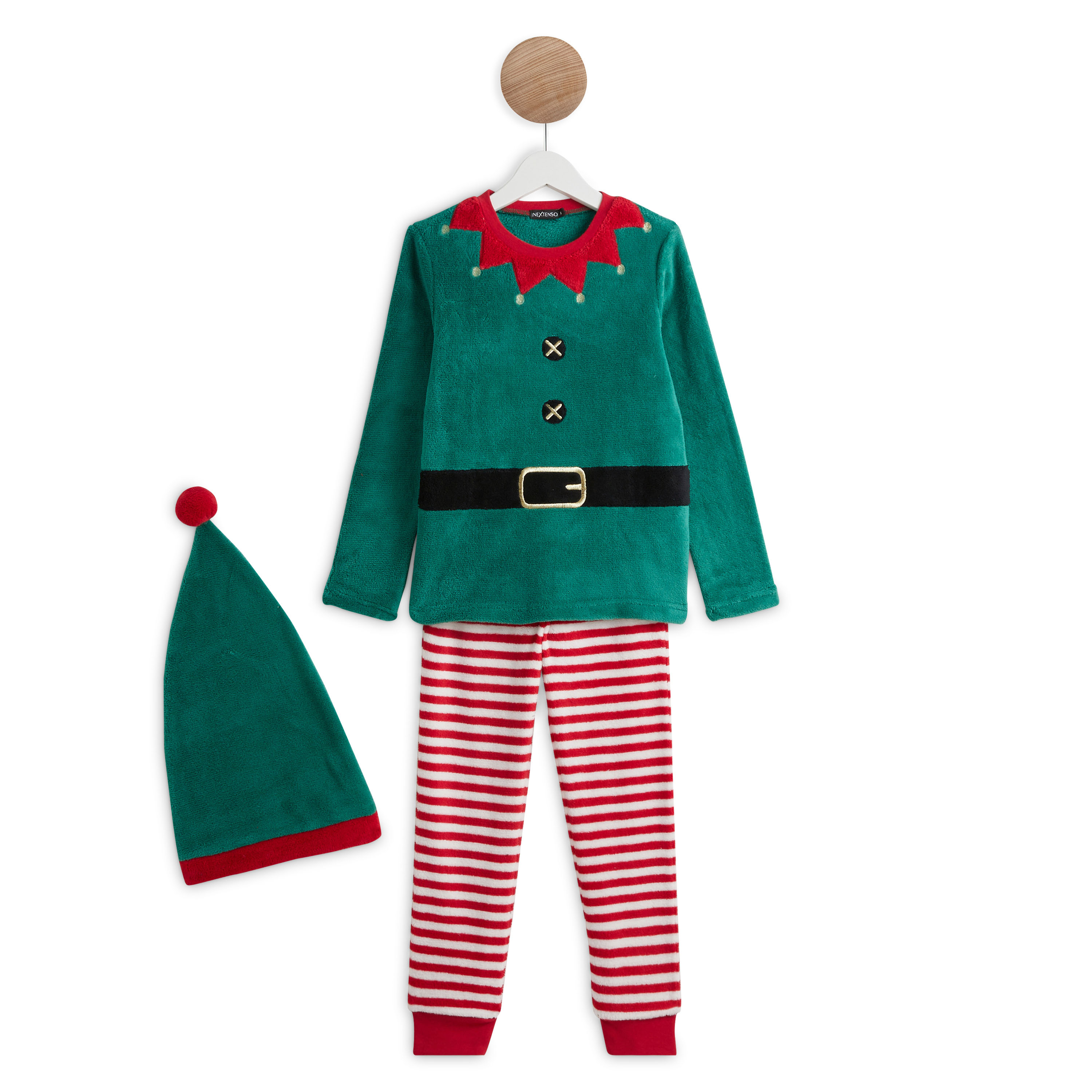 INEXTENSO Ensemble pyjama velours lutin de noël garçon pas cher