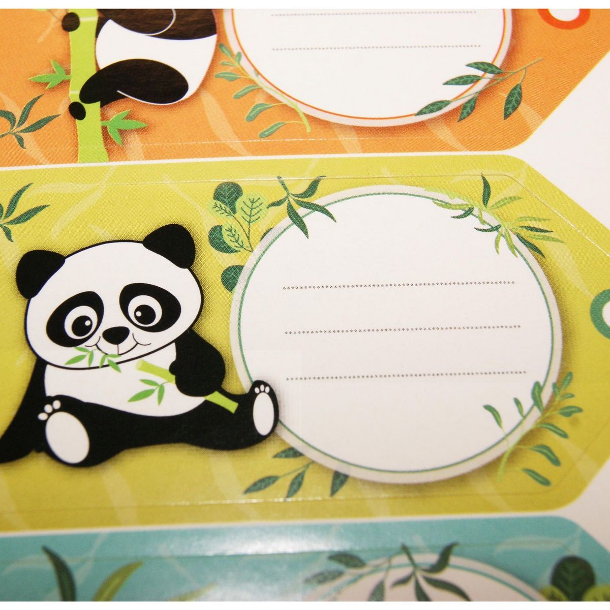 Youdoit 12 étiquettes adhésives scolaires - Rectangle - Pandas