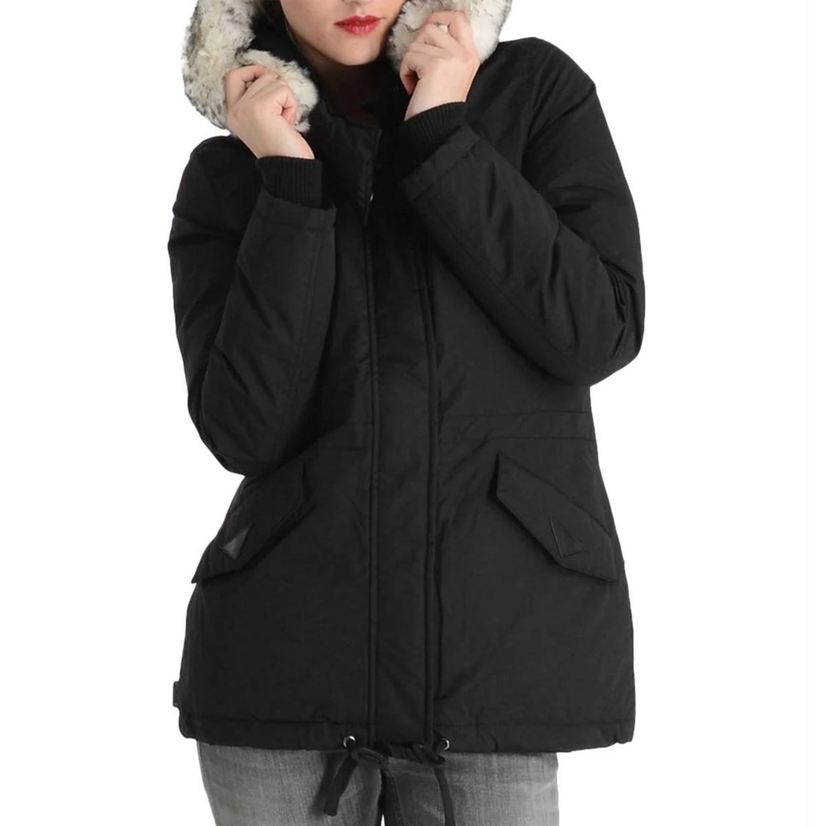 Parka Noir Femme Schott Freya pas cher - Auchan.fr