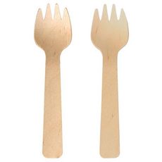 6 fourchettes en bois 10,5 cm