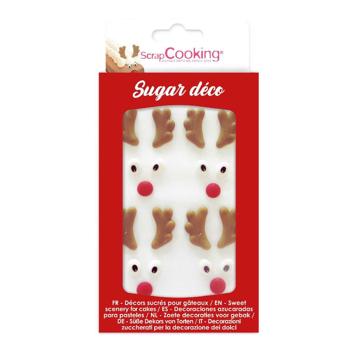 ScrapCooking® Décosucres  têtes de rennes 