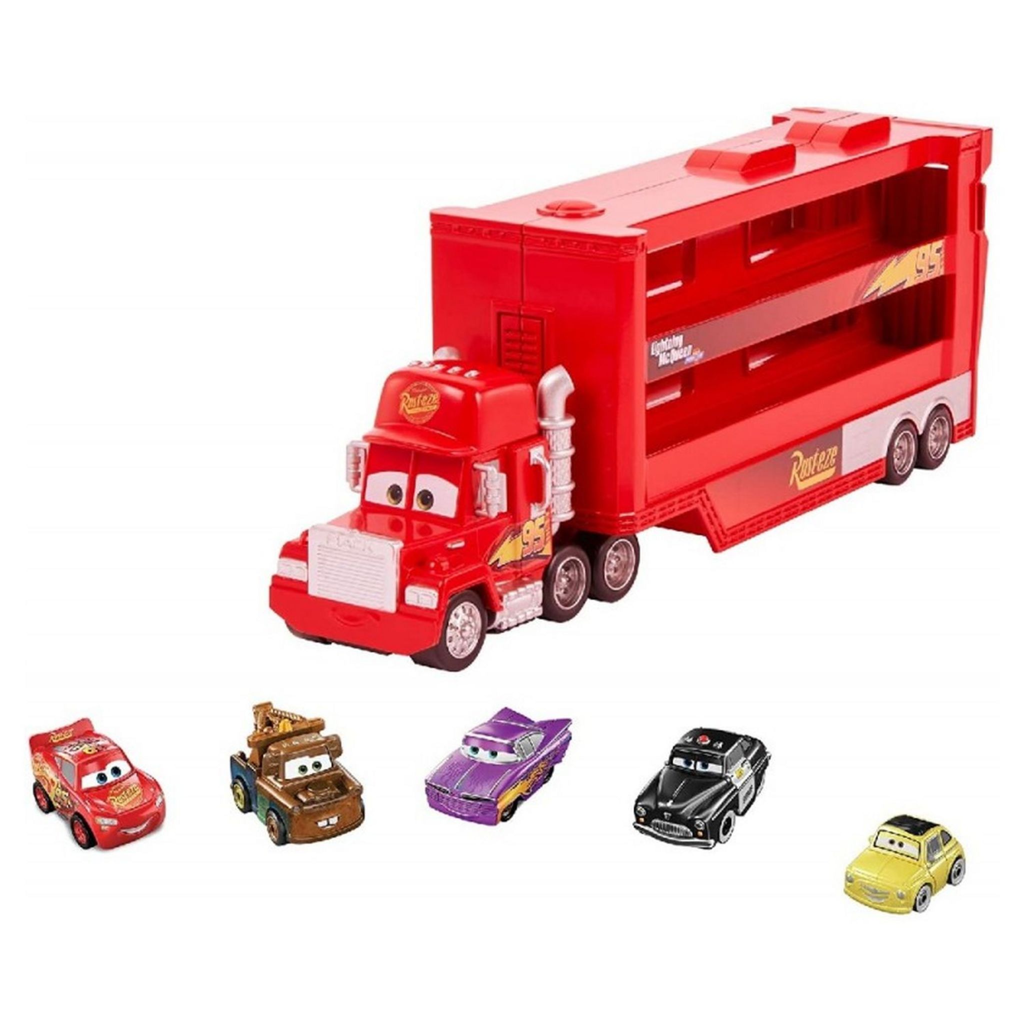 MATTEL Camion Cars Mack Miniracer + 5 mini véhicules pas cher 