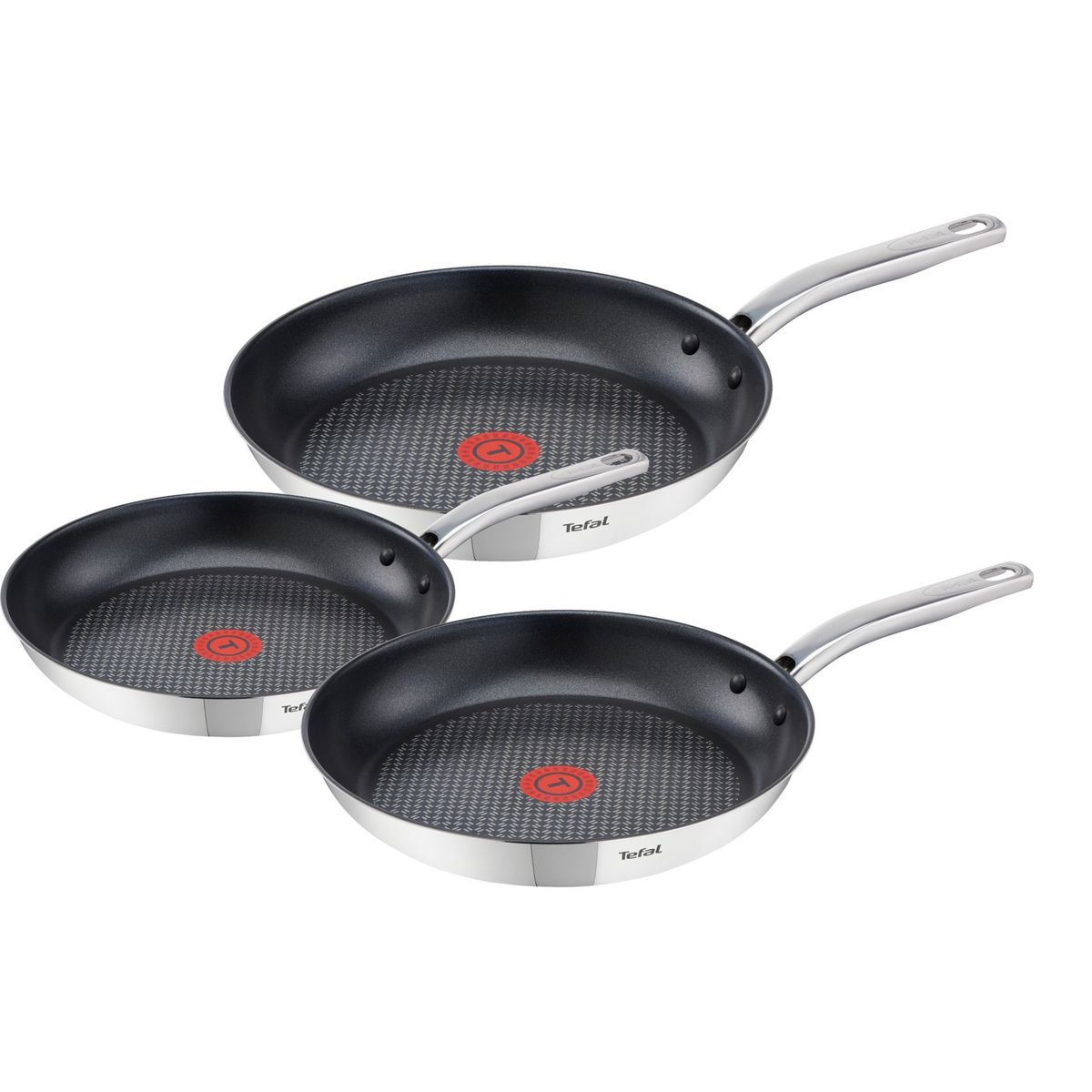 Lot de 3 poêles INTUITION 20 / 24 / 28 cm en inox