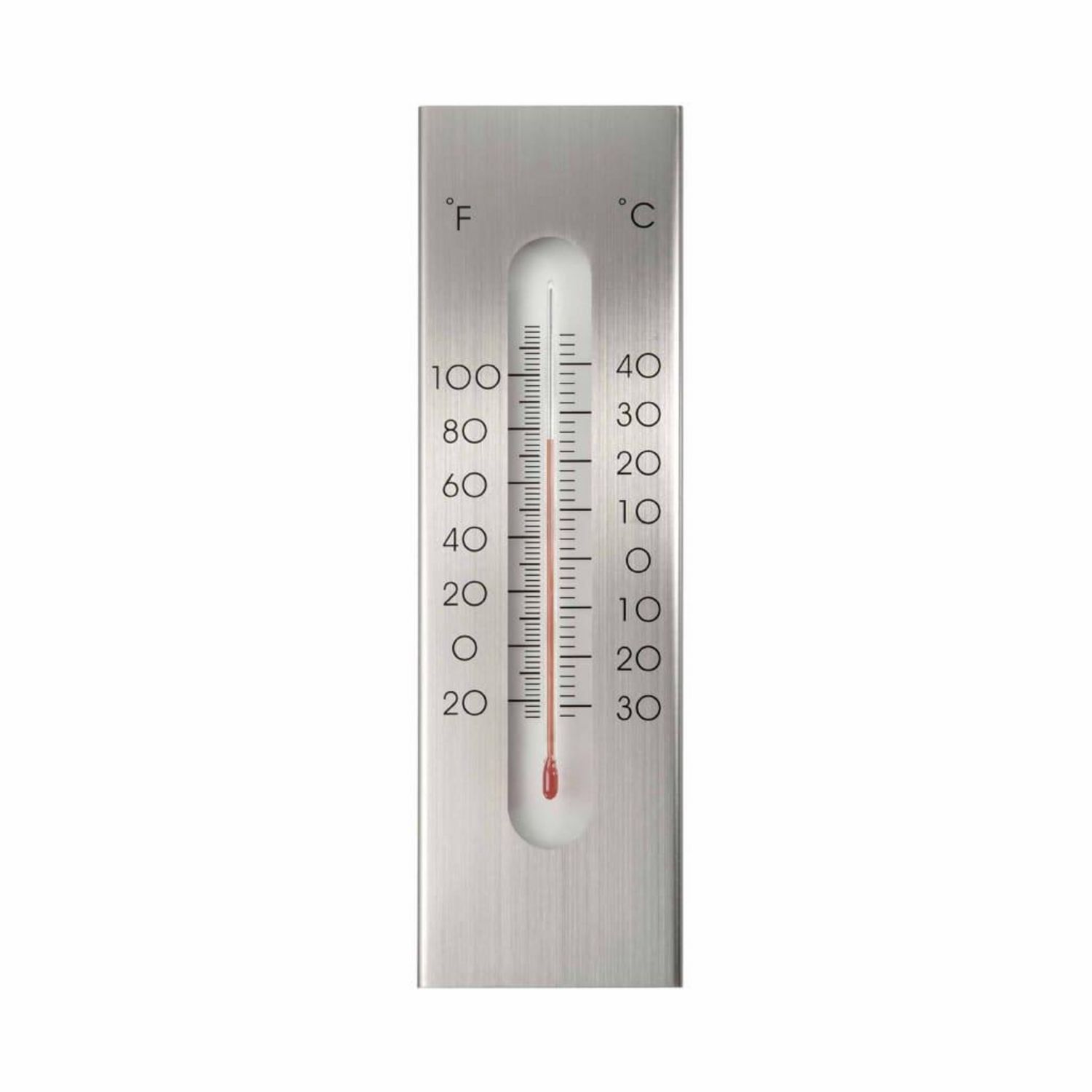 Thermomètre mural nature métal blanc