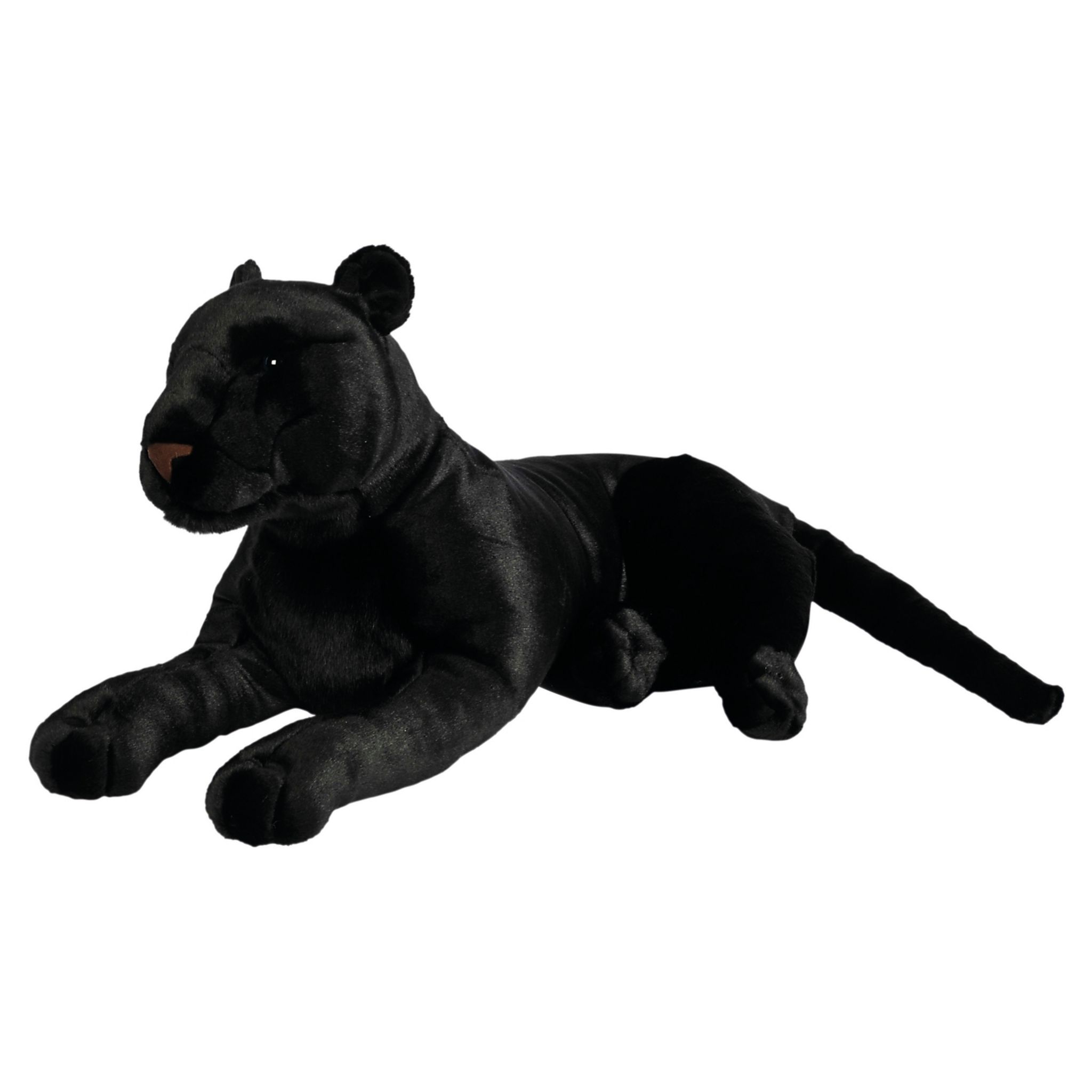 Peluche panthere noire couchee 60 cm pas cher Auchan