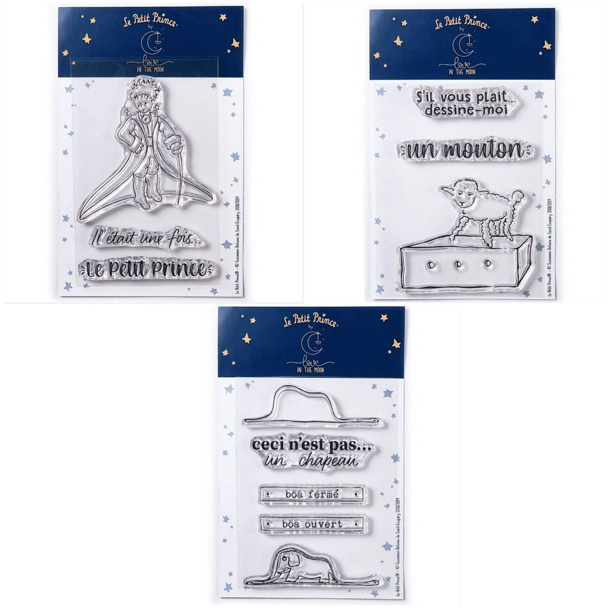 Youdoit 11 Tampons transparents Le Petit Prince Messages + Mouton + Boa Eléphant