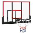 HOMCOM Panier de basket-ball mural avec ressort - panneau de basket à accrocher - visserie incluse - acier PC rouge noir