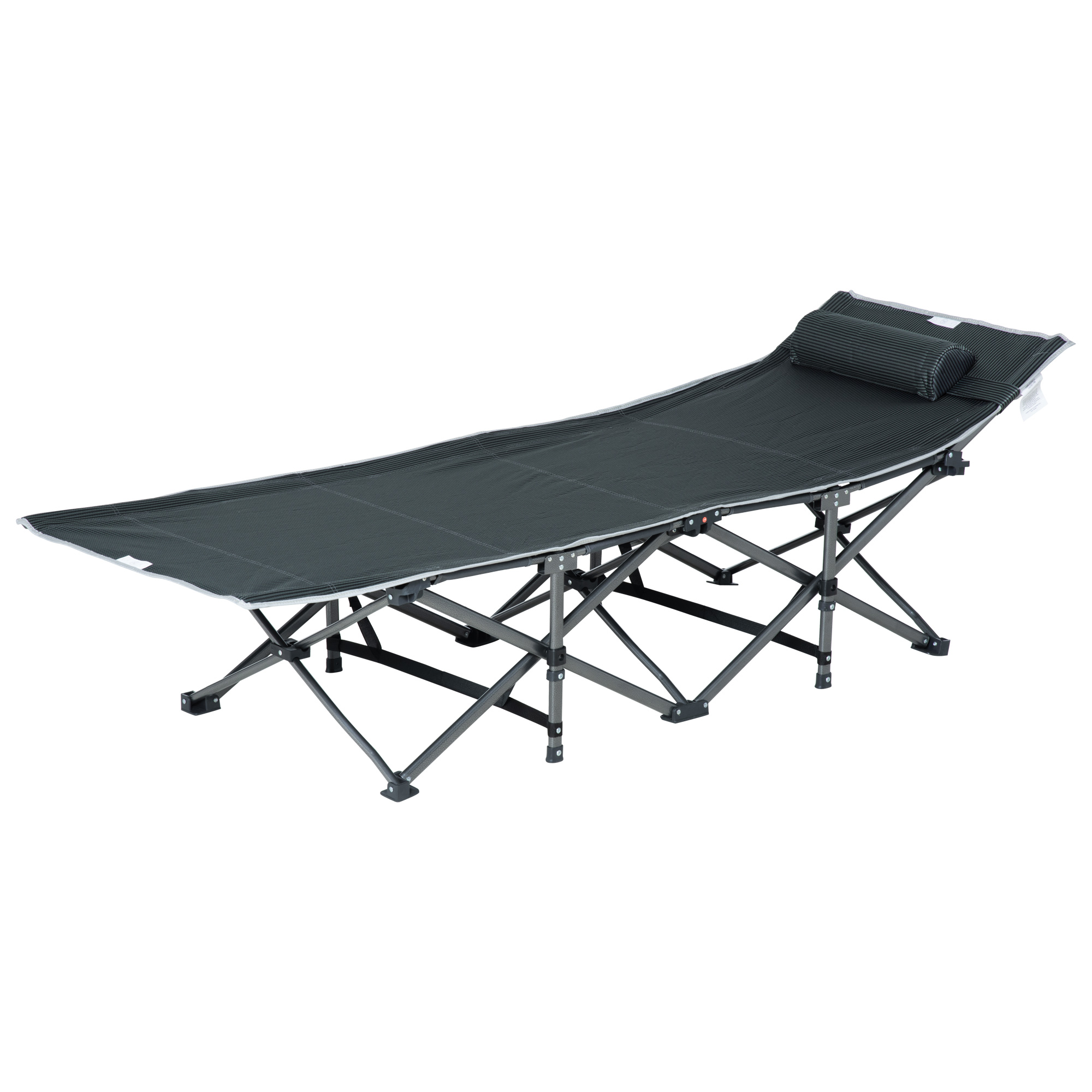 Lit De Camp Pliable Hauteur Réglable Inclus Alu. Oxford Noir - Lit BUT