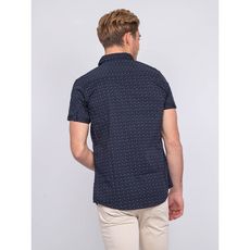 chemise manches courtes motifs domenico (Bleu marine)
