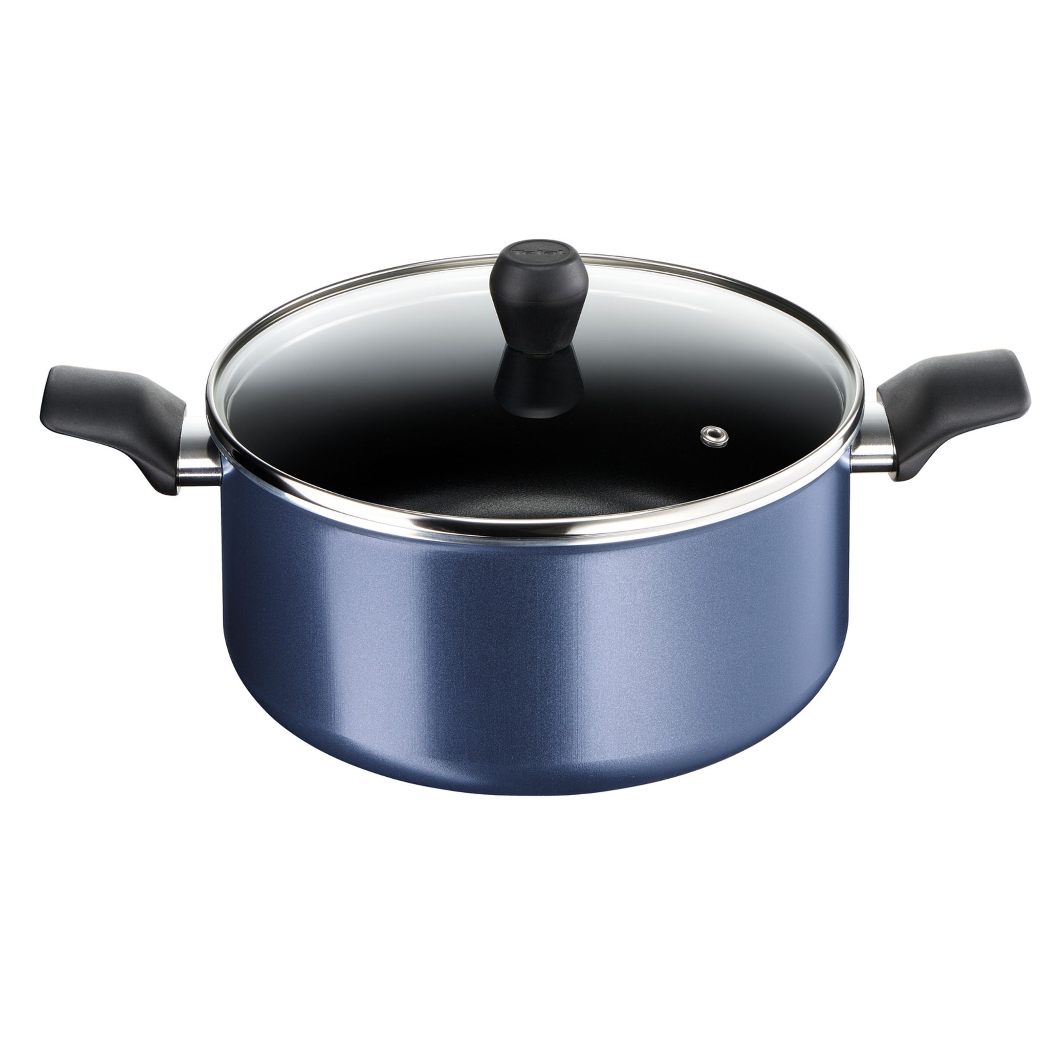 TEFAL Sauteuse + couvercle verre 28 cm STARTERS Bleu nuit pas cher 