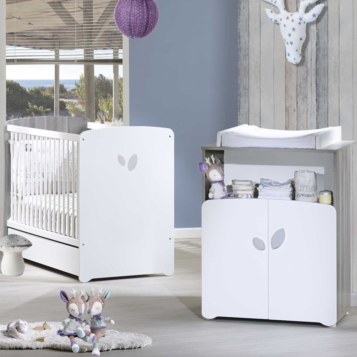 Baby Price Ensemble Lit Bebe 60x1 Cm Commode A Langer Calinou Pas Cher A Prix Auchan