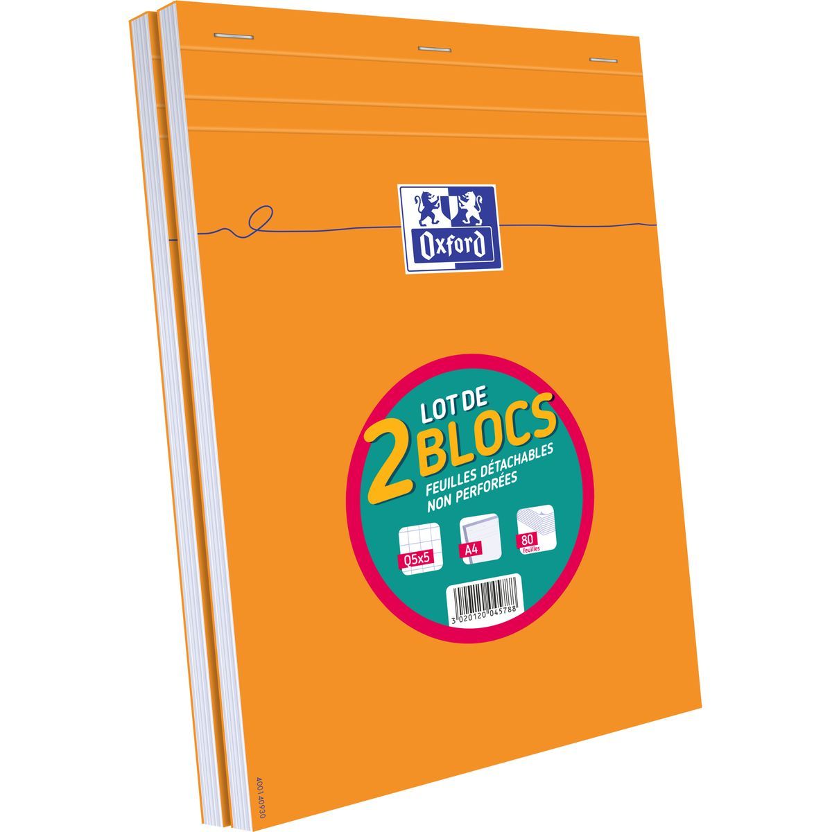 AUCHAN Bloc dessin de 30 feuilles A4 125g/m2 blanc pas cher