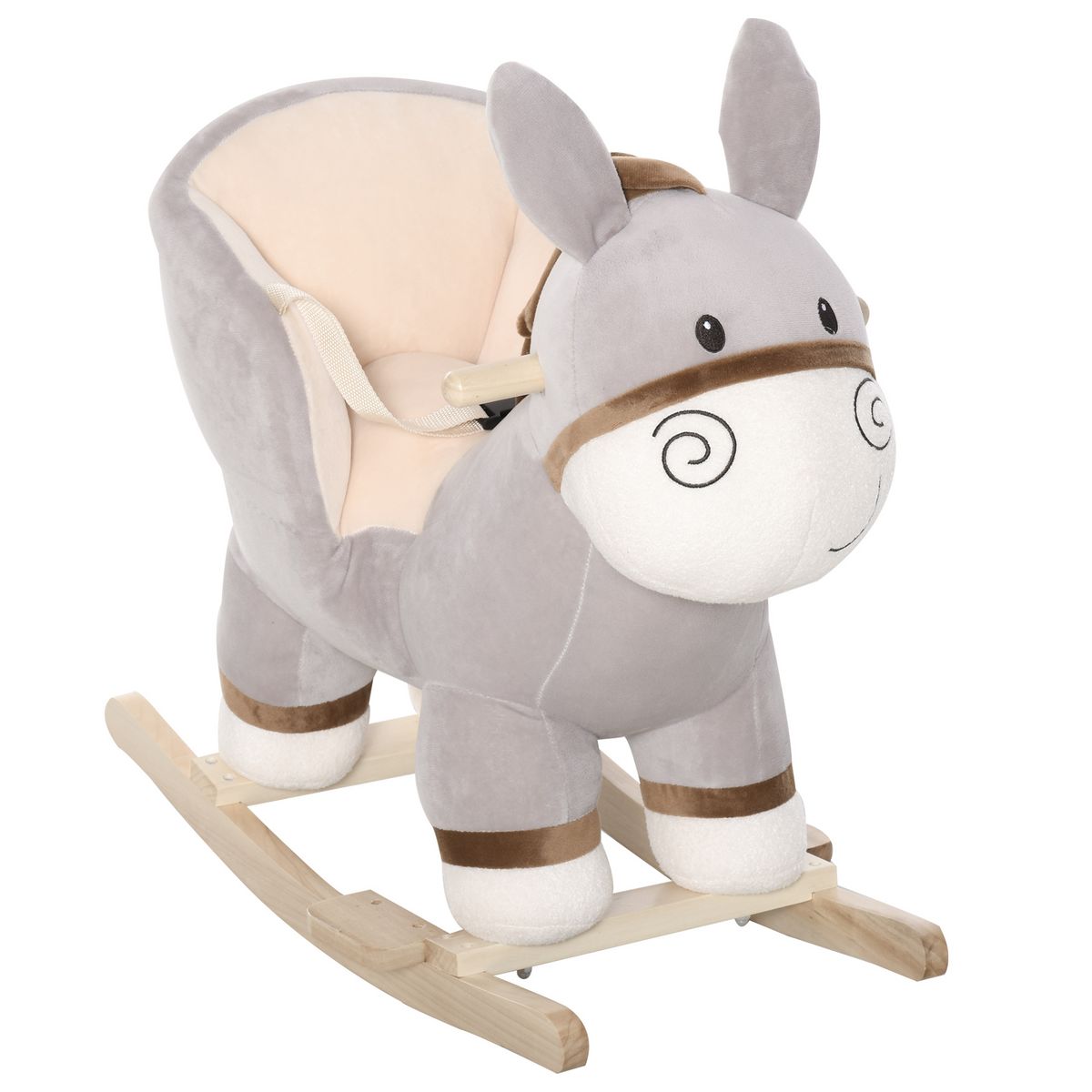 Grand cheval a store bascule en peluche