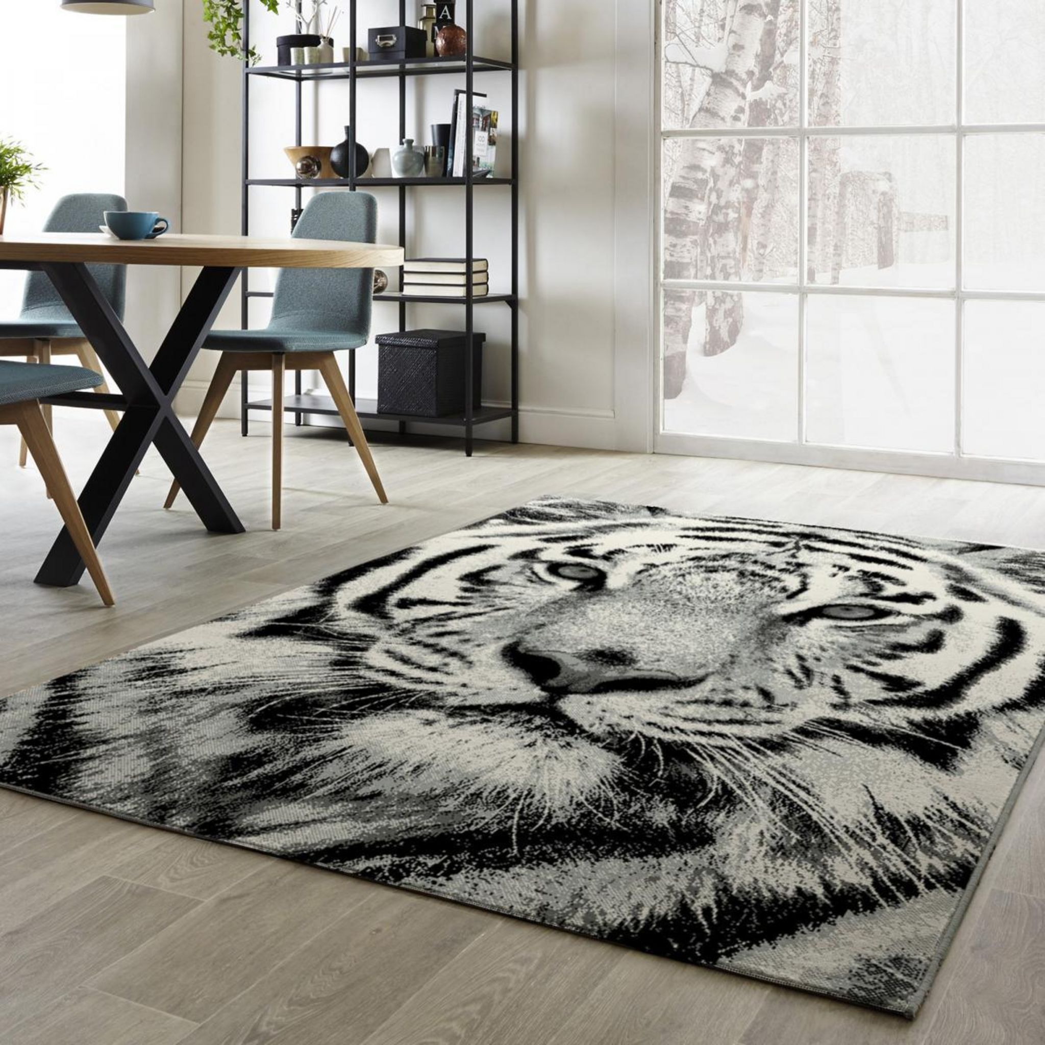 Unamourdetapis Tapis salon HIERE 3 Noir 80x150 Fait en Europe en  polypropylène doux et soyeux pas cher 