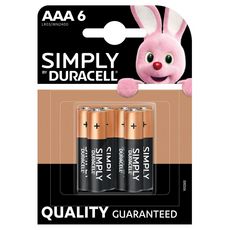DURACELL Piles AAA/LR03 simply x6 6 pièces