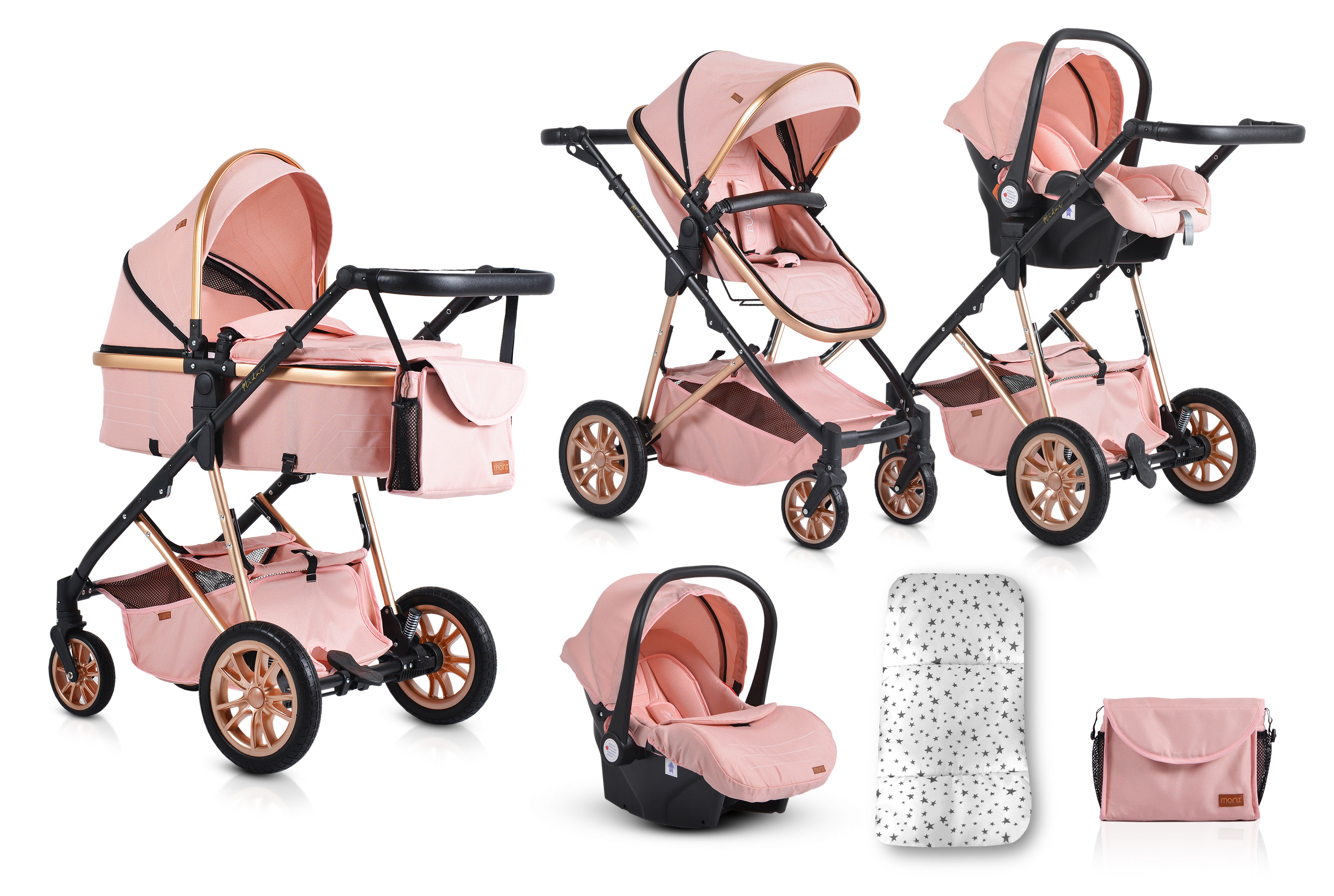 Poussette bébé fille rose - Cangaroo