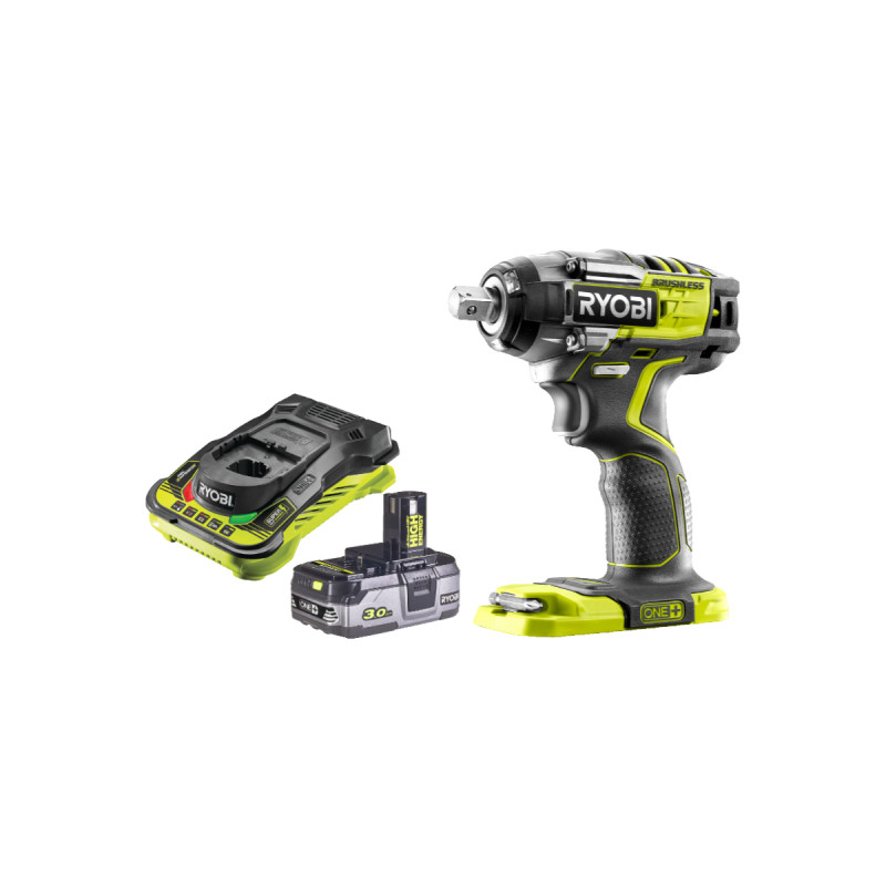 Ryobi Pack RYOBI Boulonneuse à chocs Brushless 18V OnePlus - 4 modes  R18IW7-0 - 1 Batterie 3.0Ah High Ene pas cher 