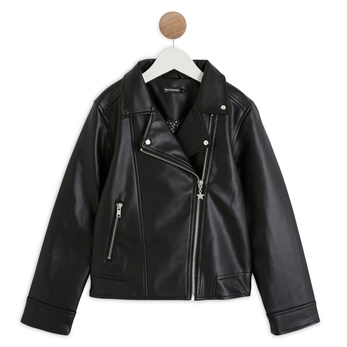 Blouson cuir fille noir new arrivals