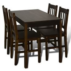 Table de salle a manger avec 4 chaises Marron