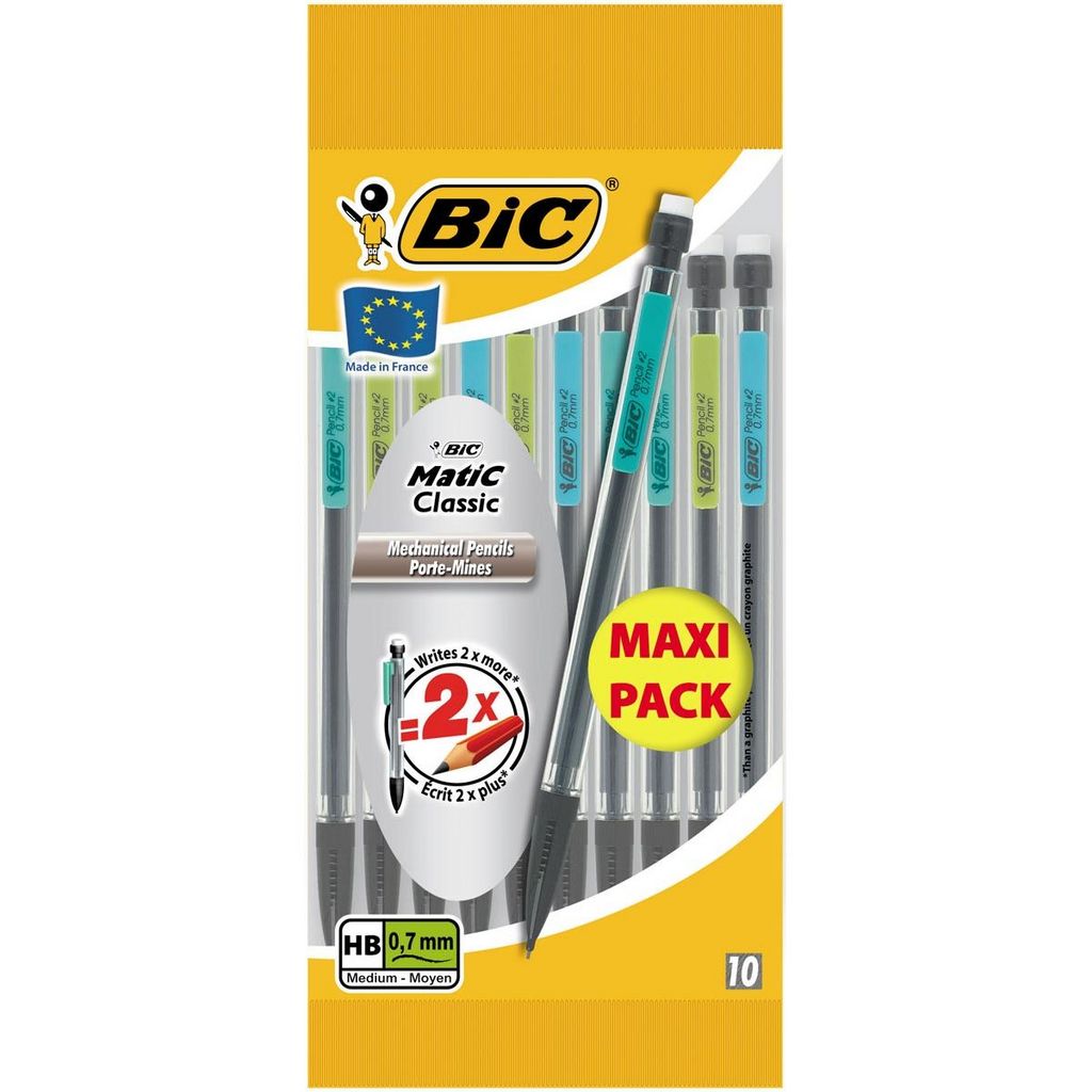 Porte-mine Bic Matic Classic rétractable 0,7 mm HB, toute l'écriture.