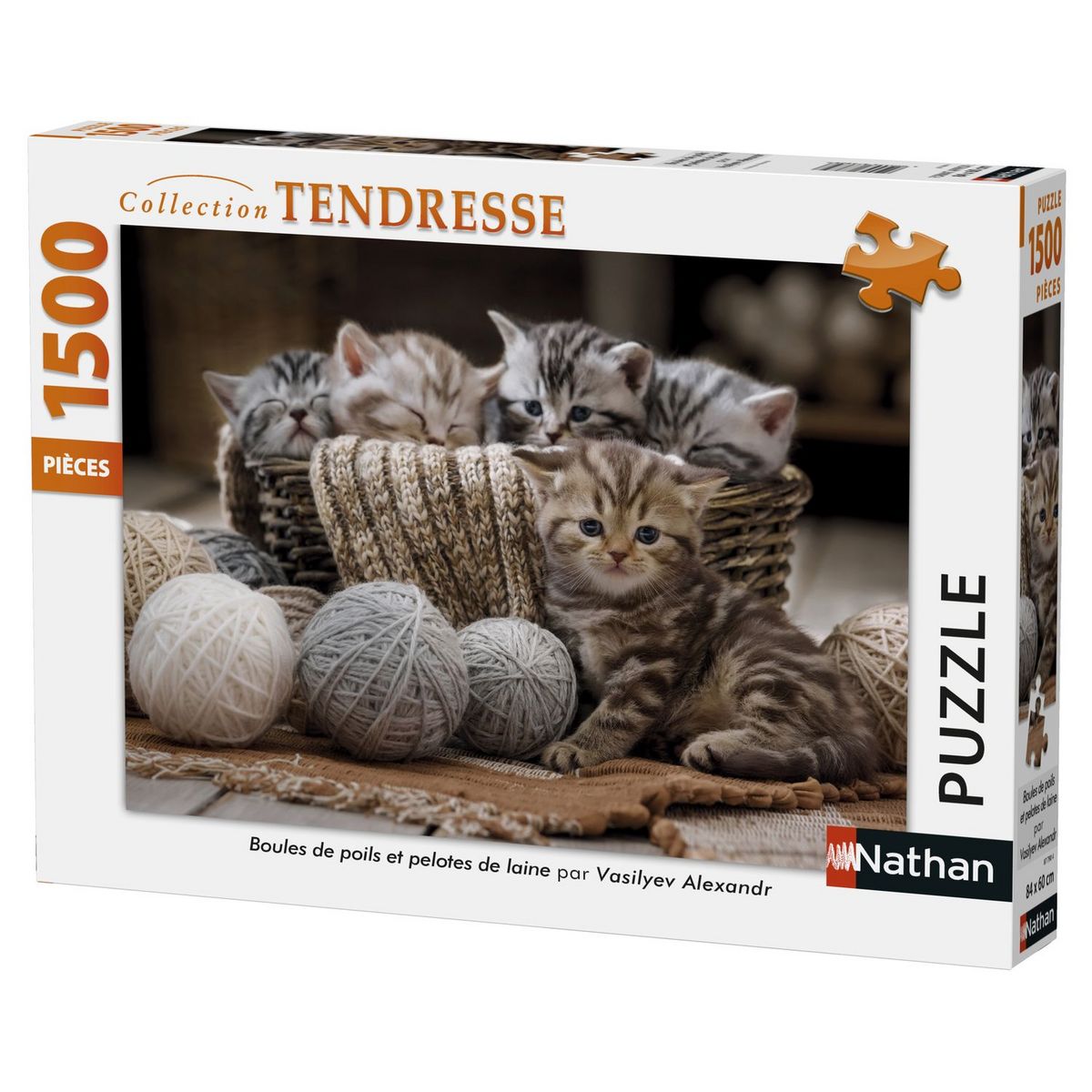 NATHAN Puzzle Boules de poils et pelotes de laine - 1500 pièces