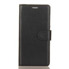 amahousse Housse noire pour Sony Xperia 1 folio portefeuille grainé languette