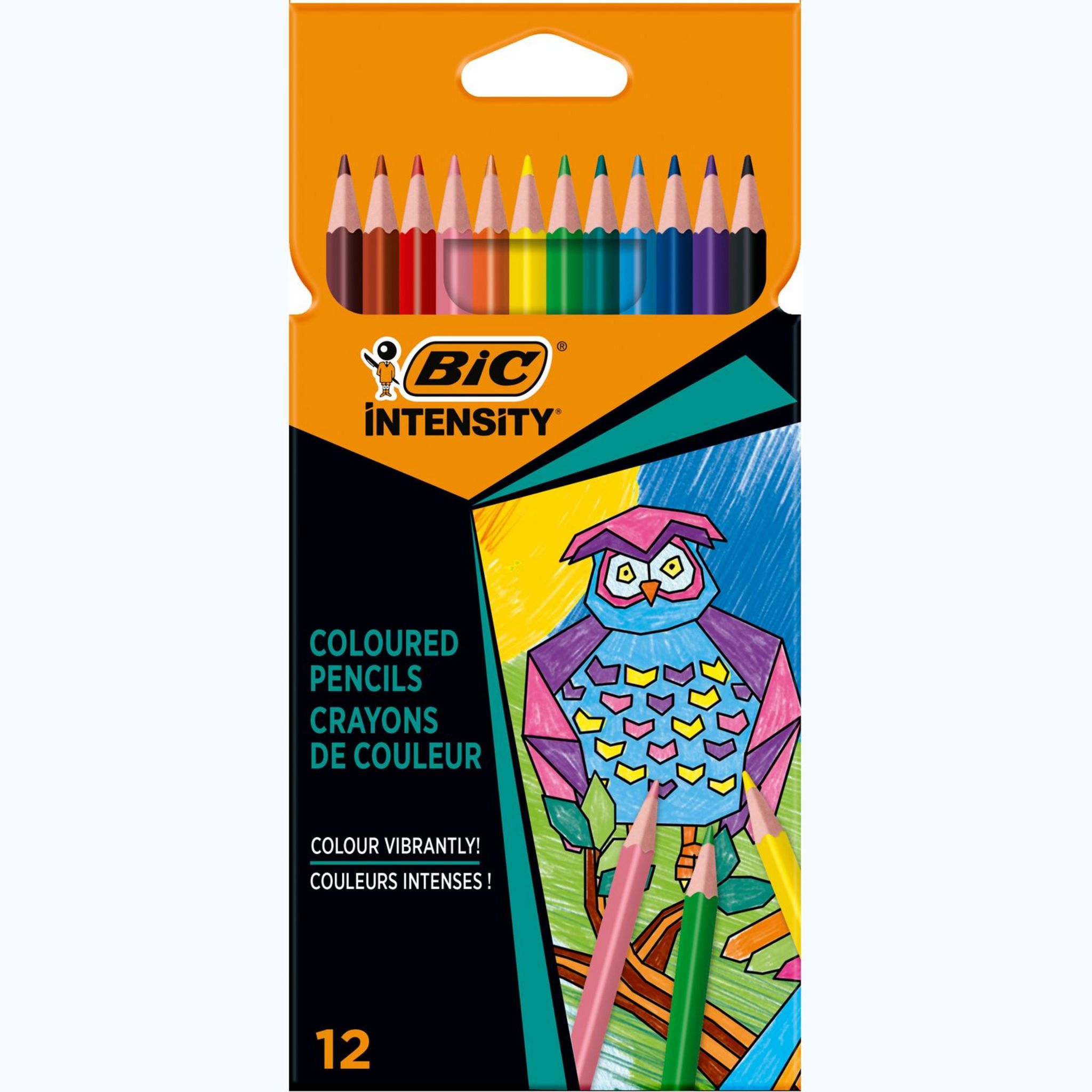 Crayon de couleur assortis x12 BIC : les 12 crayons de couleur à