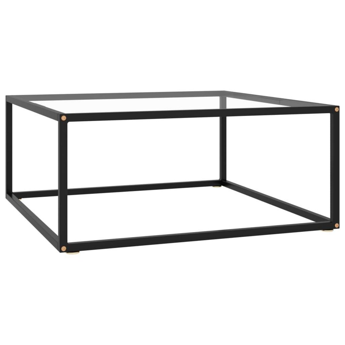 VIDAXL Table basse Noir avec verre trempe 80x80x35 cm