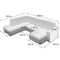 Canapé d'angle gauche panoramique convertible 5 places tissu simili avec coffre MAGNUS (Blanc/gris clair)