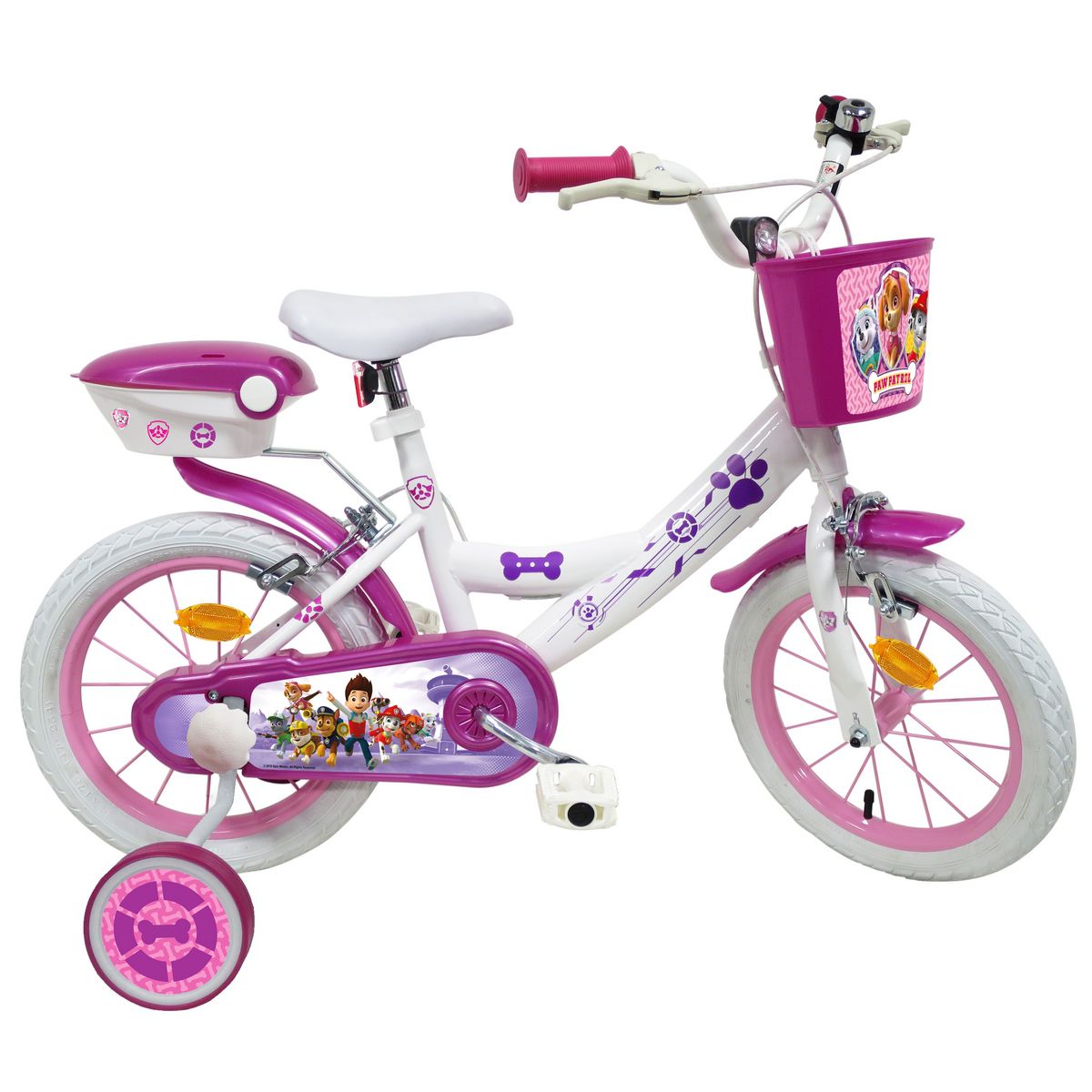 Vélo enfant Fille 16'' Stella de la Pat' Patrouille pour enfant de taille  de 100cm à 120cm avec 2 freins, porte poupée, panier avant - Cdiscount Sport