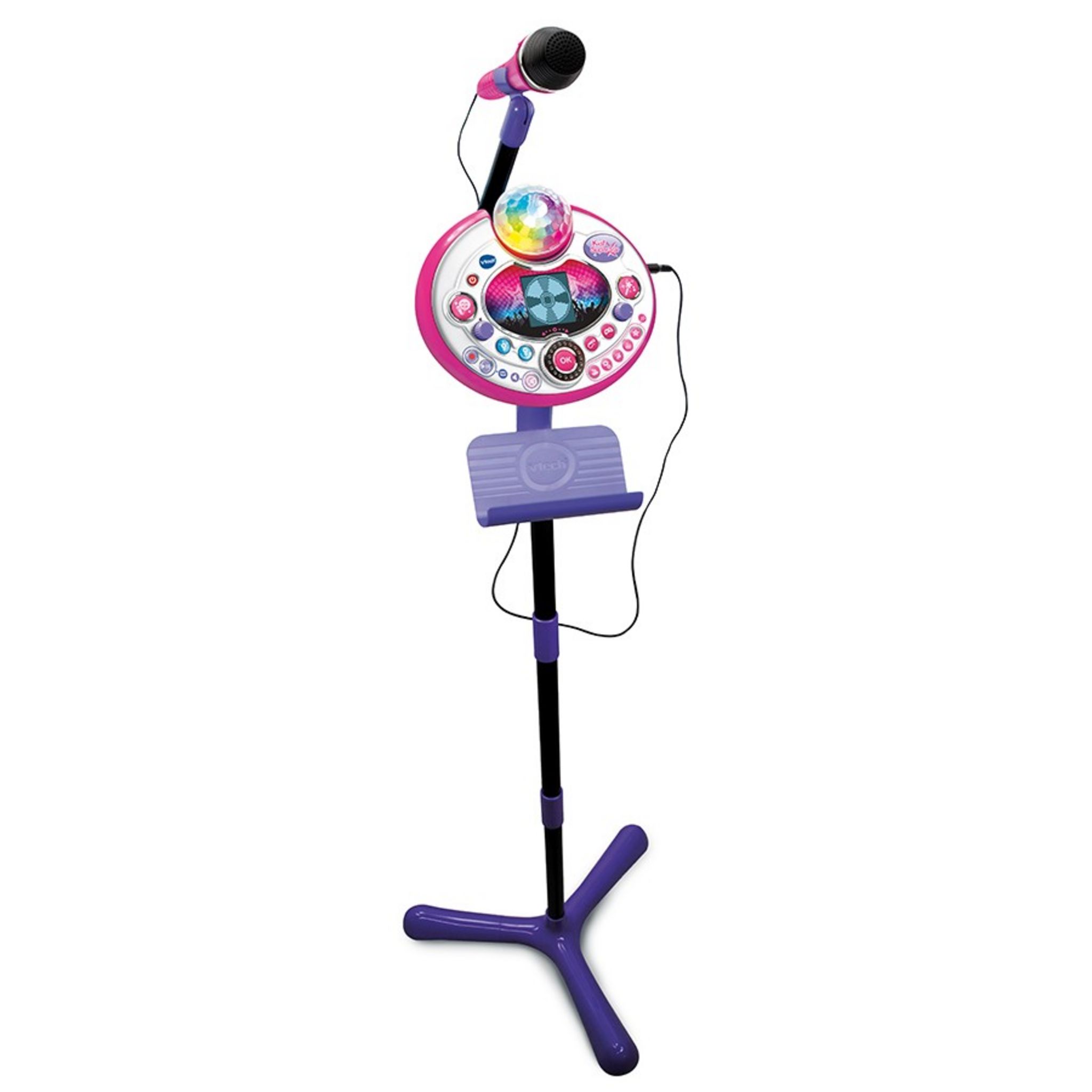 Micro sur Pied Micro karaoké Enfant Hauteur réglable 90-110 cm Interface MP3 