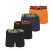 FREEGUN Lot de 4 Boxers coton homme. Coloris disponibles : Orange