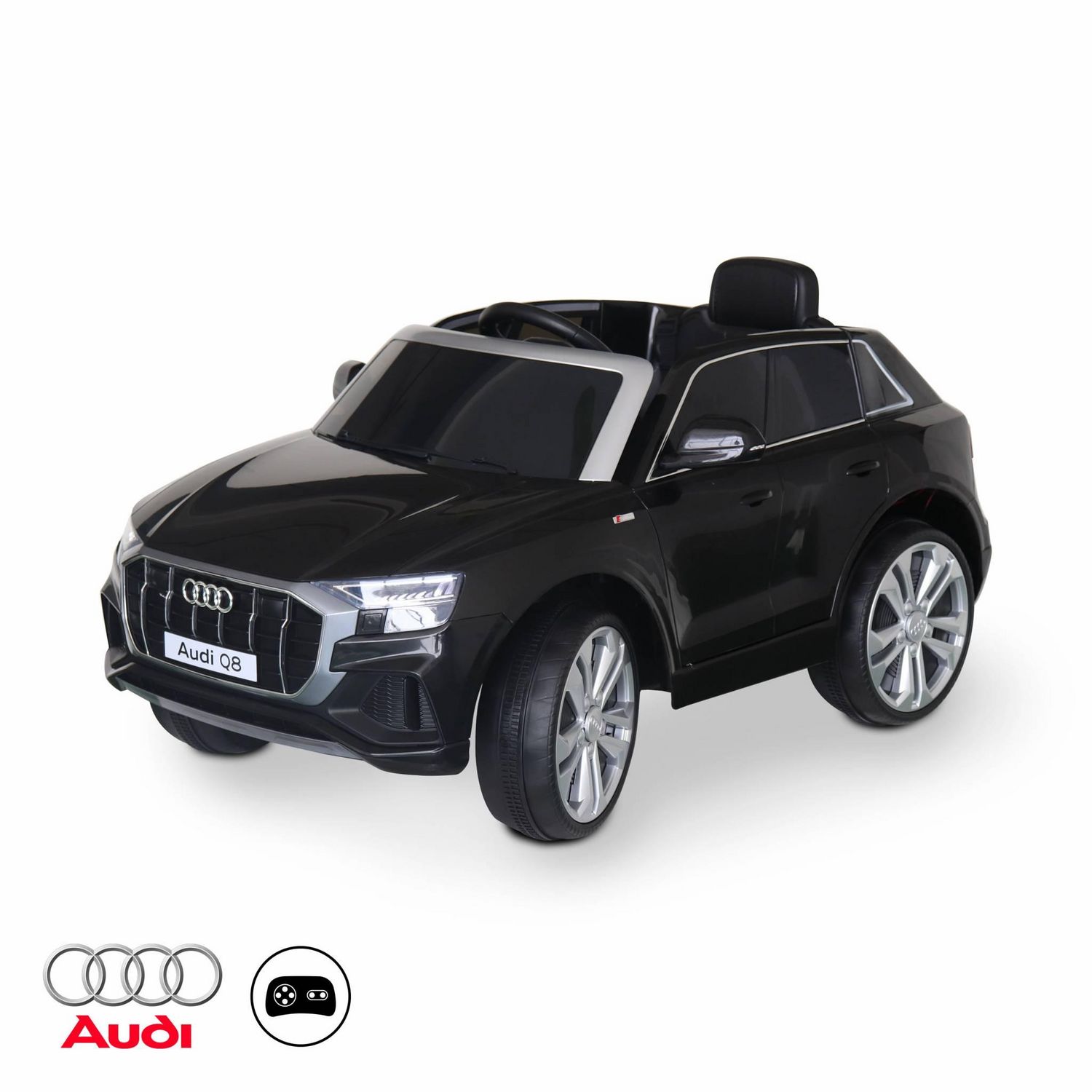 Audi E-TRON Blanc, voiture électrique enfant télécommande parentale, 12  Volts - 4 moteurs